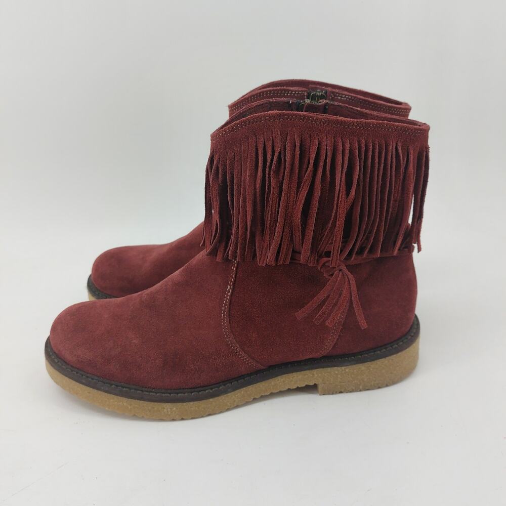 Sundance Womens Size 9 - 9.5 Boots Dylan Burgundy Fringe Ankle EUR 40